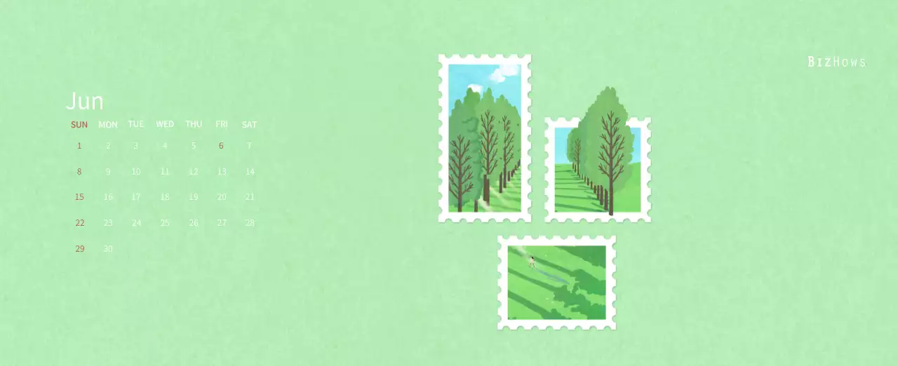 New Year's calendar with a warm, illustrated feel