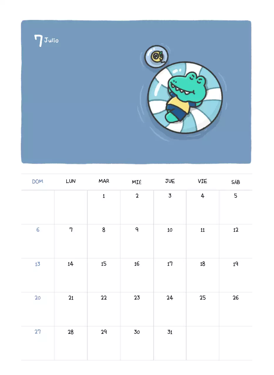 Un calendario con un bonito concepto de ilustración de Ago