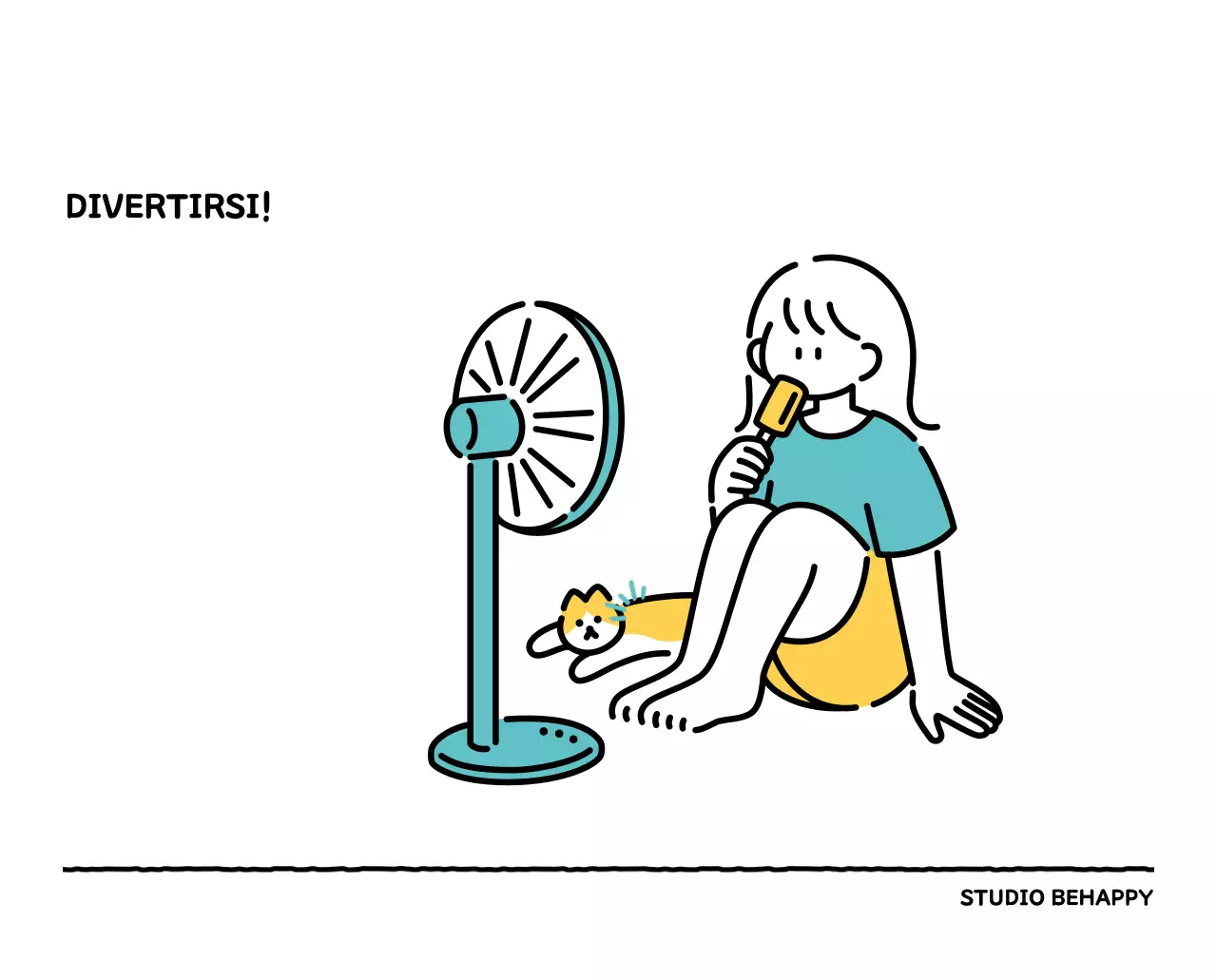 Calendario illustrato con un grazioso stile di linee