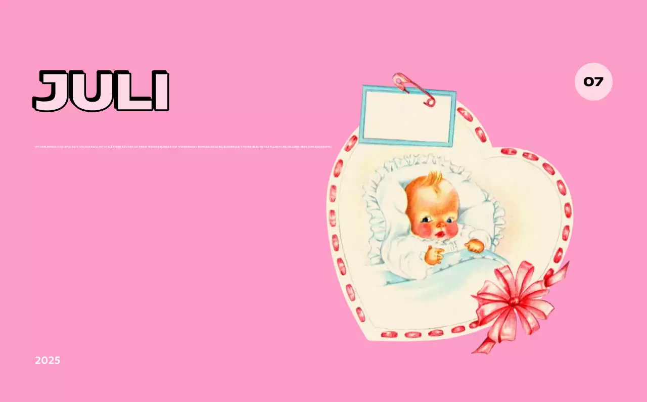 Bunte Kalender mit einer Vielzahl von Retro-Illustrationen