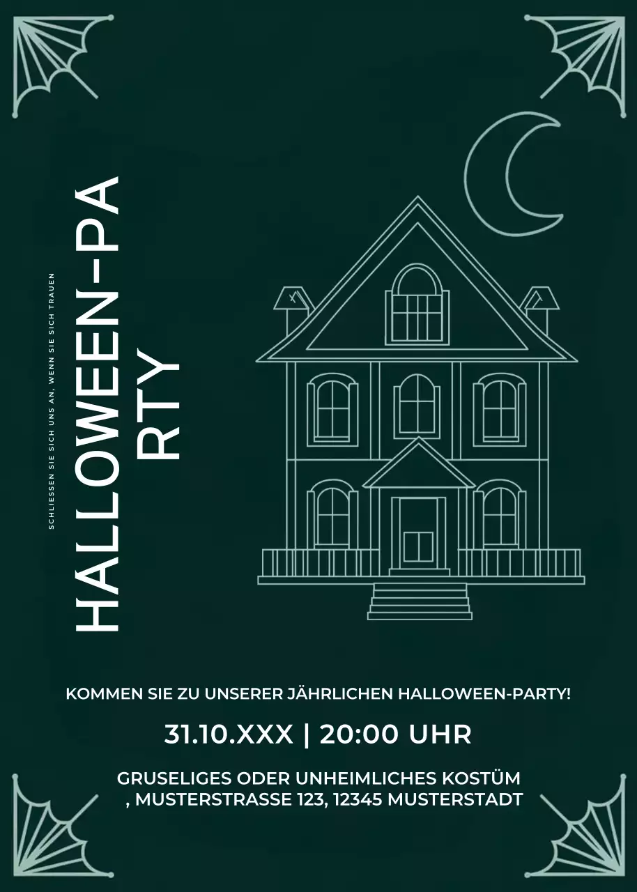 grüne Gothic-Halloween-Einladung