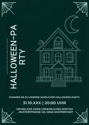 grüne Gothic-Halloween-Einladung