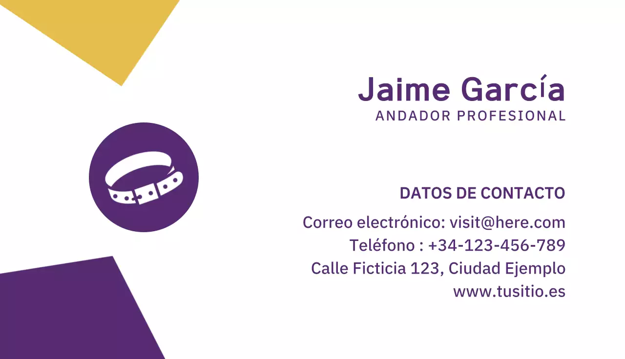 tarjeta de visita moderna morada