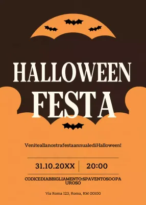 invito di Halloween arancione retrò