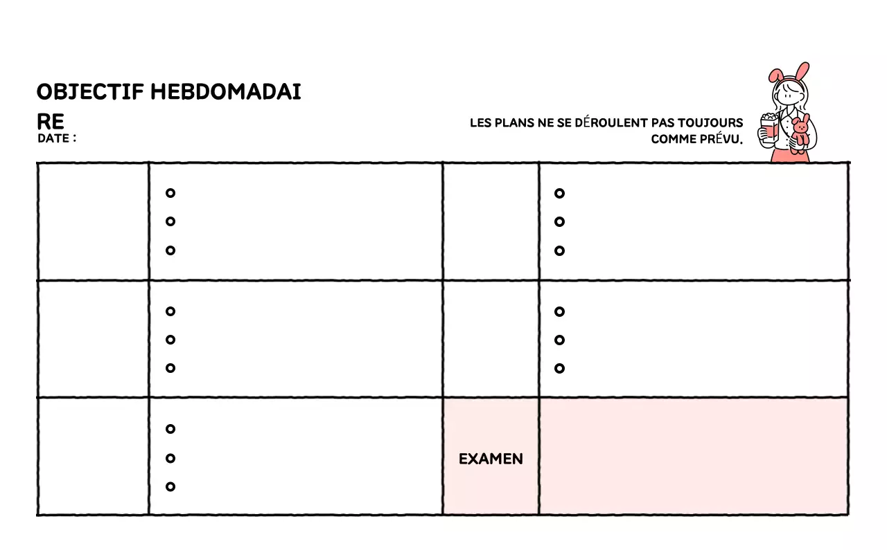 Calendrier illustré avec un joli style de lignes
