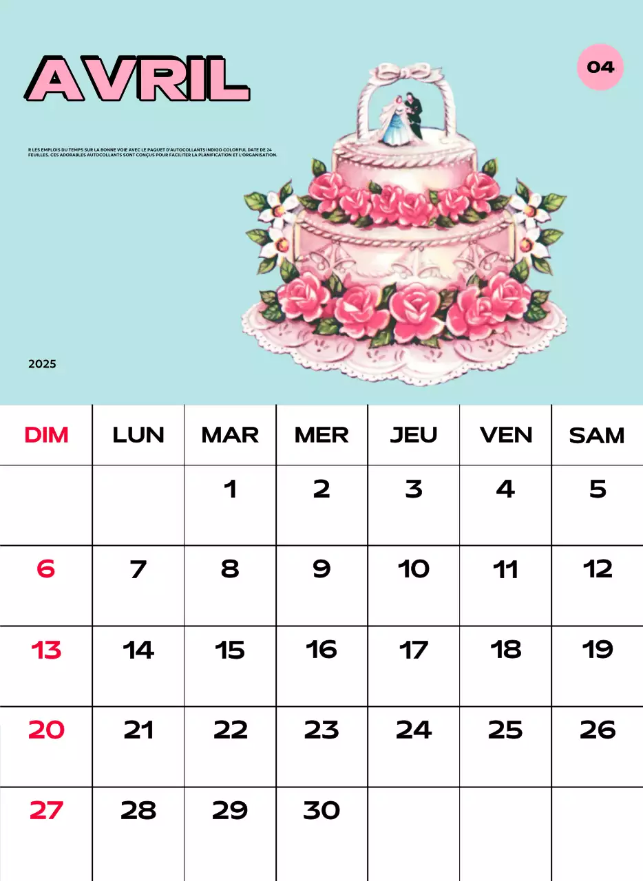 Calendriers colorés avec une variété d'illustrations rétro