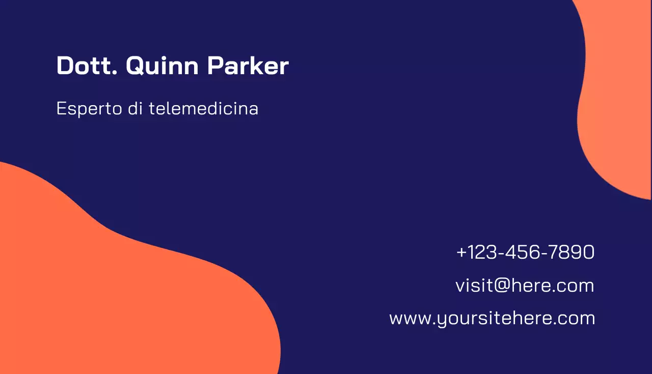 biglietto da visita moderno della marina per la teleassistenza