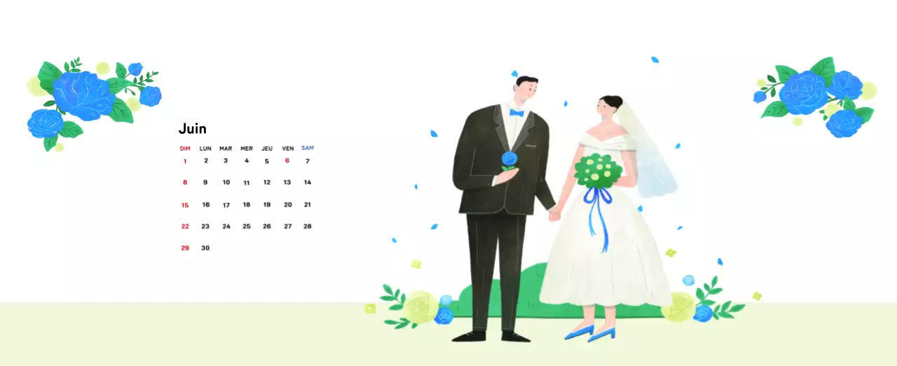 Calendrier du Nouvel An avec illustrations chaleureuses