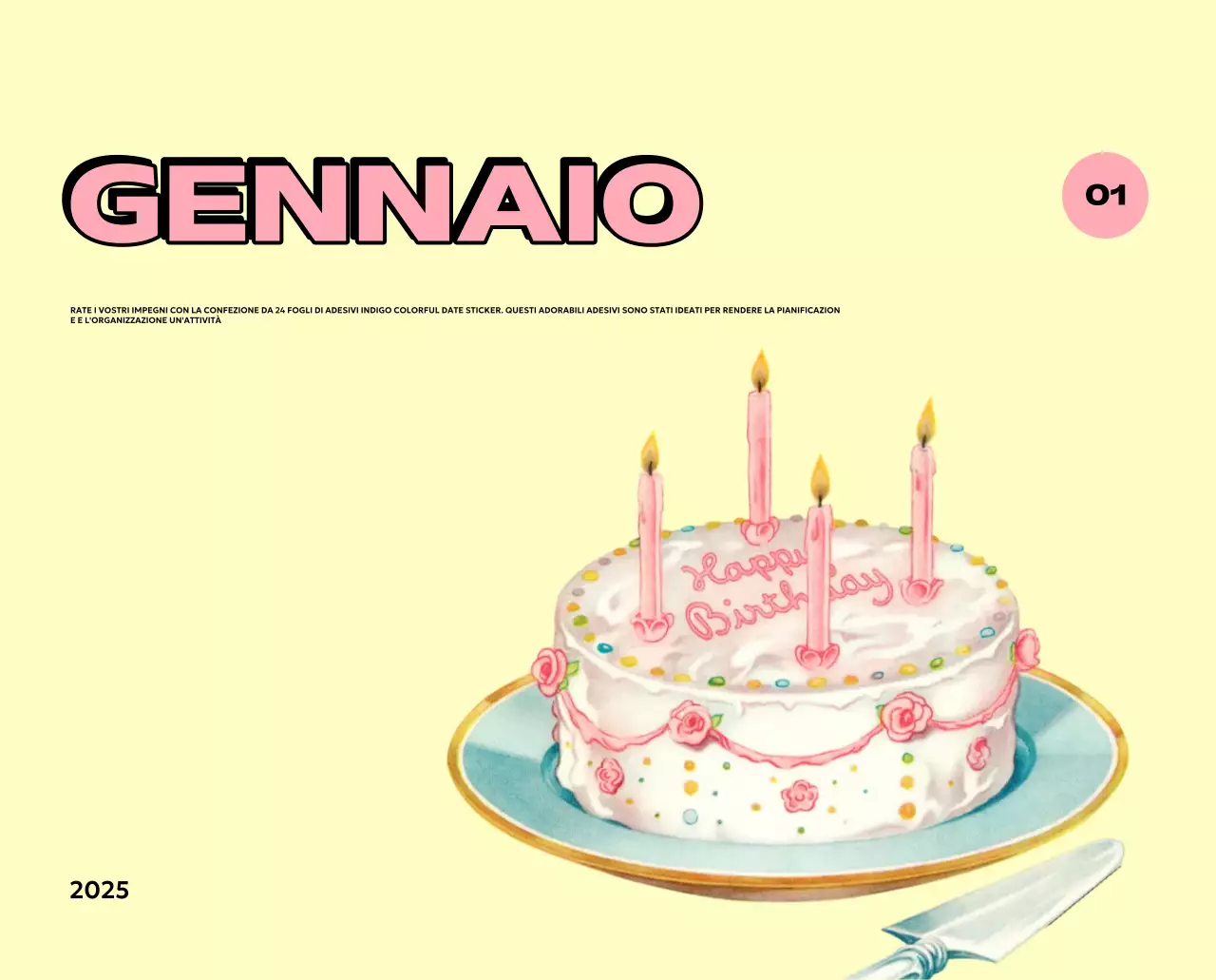 Calendari colorati con una varietà di illustrazioni retrò