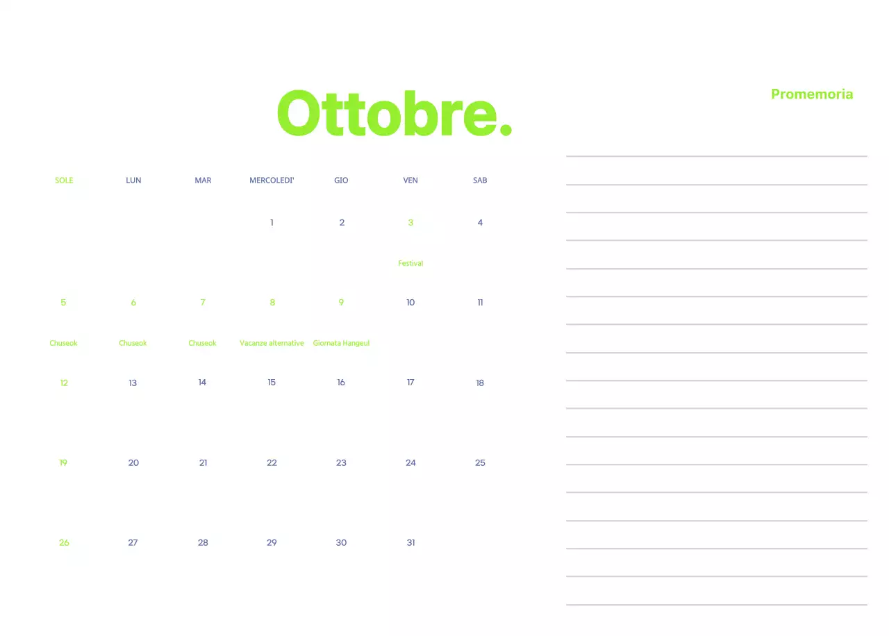 Calendario aziendale con simpatiche illustrazioni