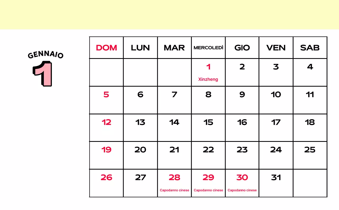 Calendari colorati con una varietà di illustrazioni retrò