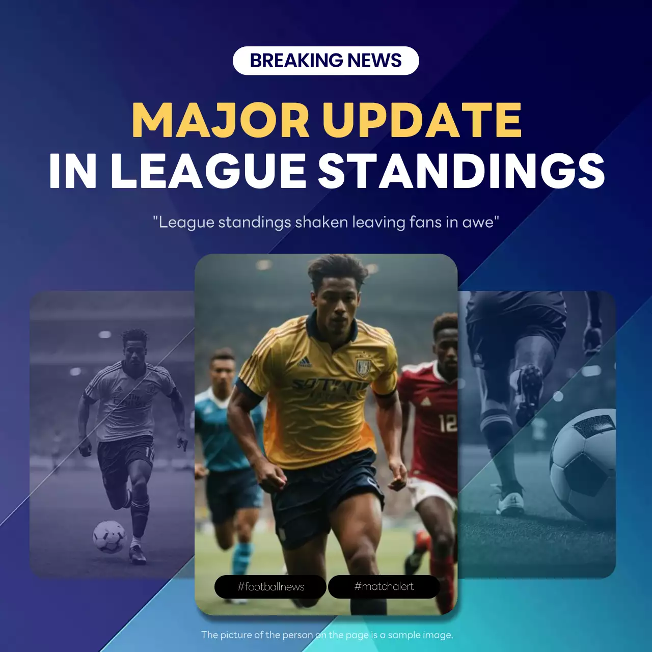 Blue Modern Football News Announcement Social Media Post