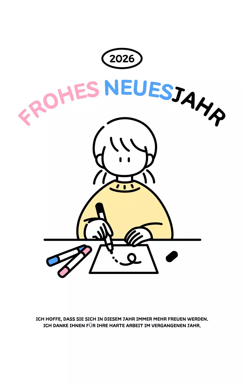 Illustrierter Kalender mit schönem Linienstil