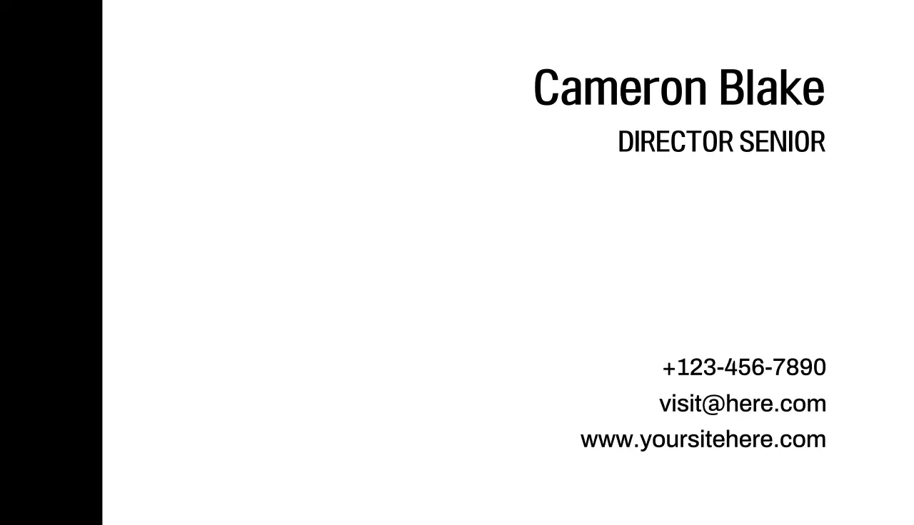 tarjeta de visita minimalista negra