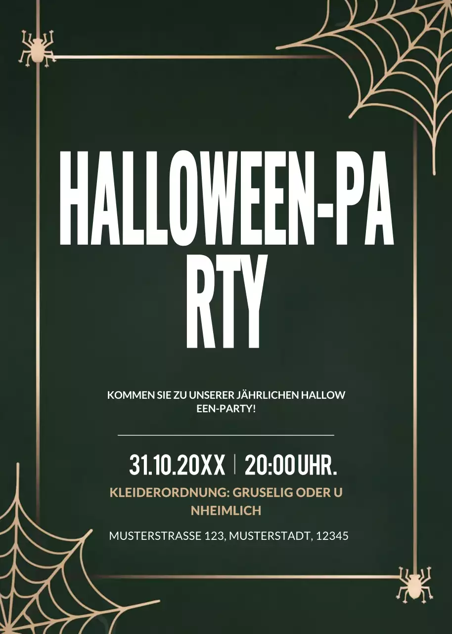schwarze Gothic-Halloween-Einladung