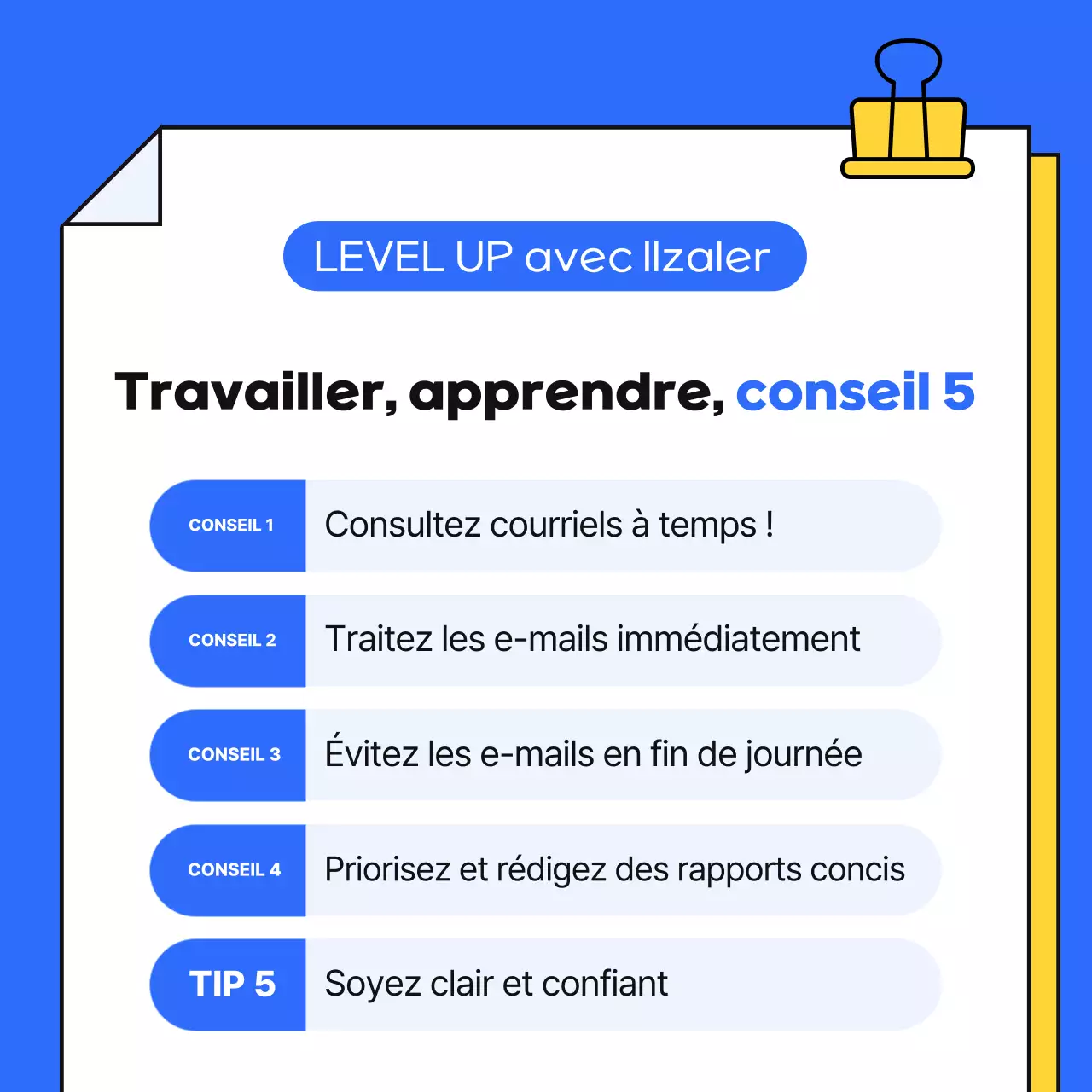 Un simple guide bleu et jaune de la vie professionnelle