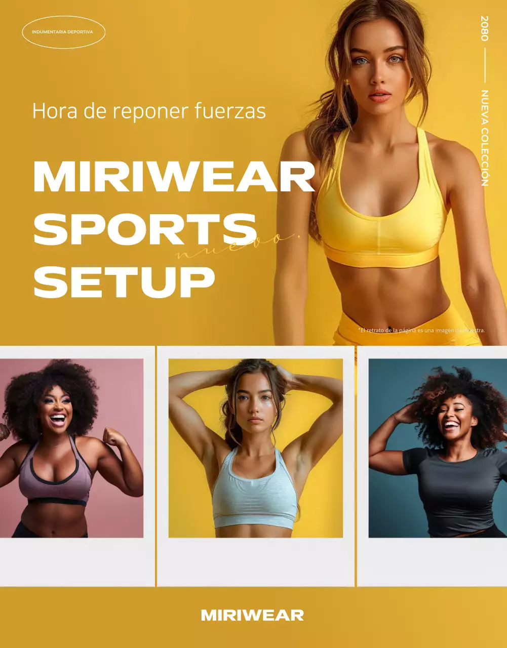 Promover productos deportivos modernos de color amarillo