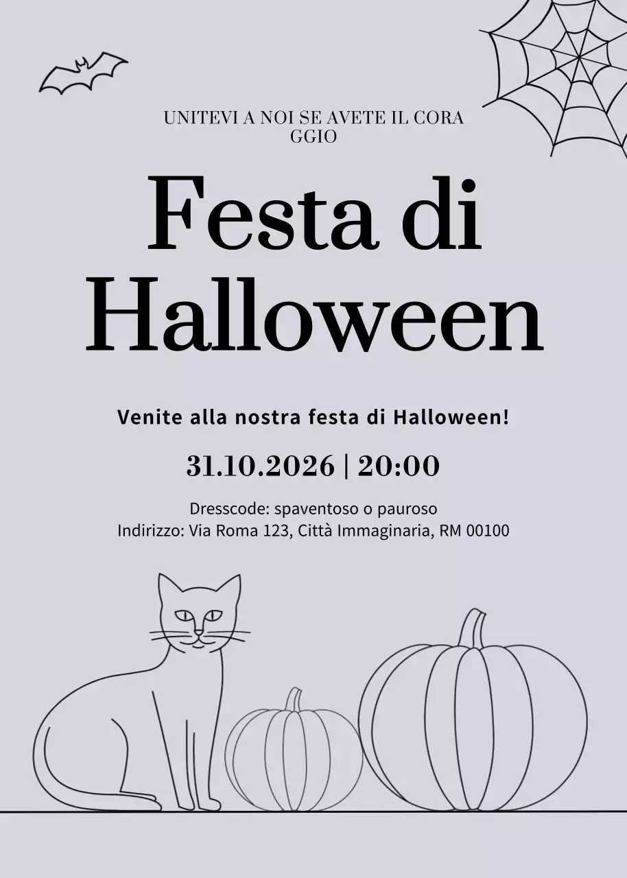 Invito di Halloween minimalista grigio