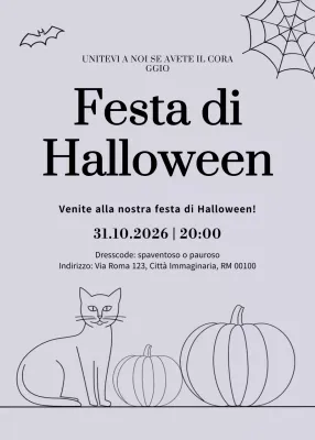 Invito di Halloween minimalista grigio