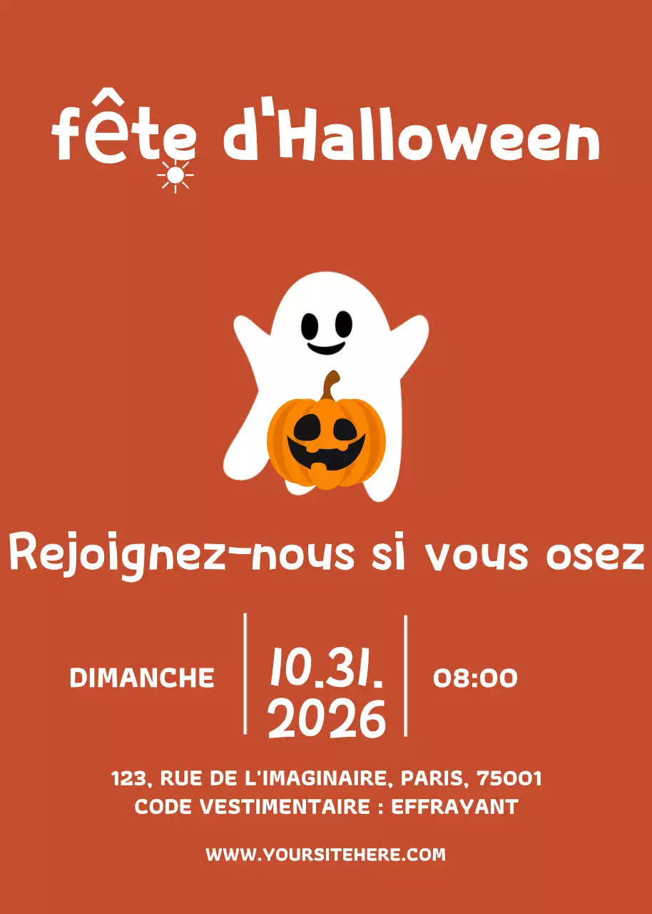 Invitation rétro orange pour Halloween