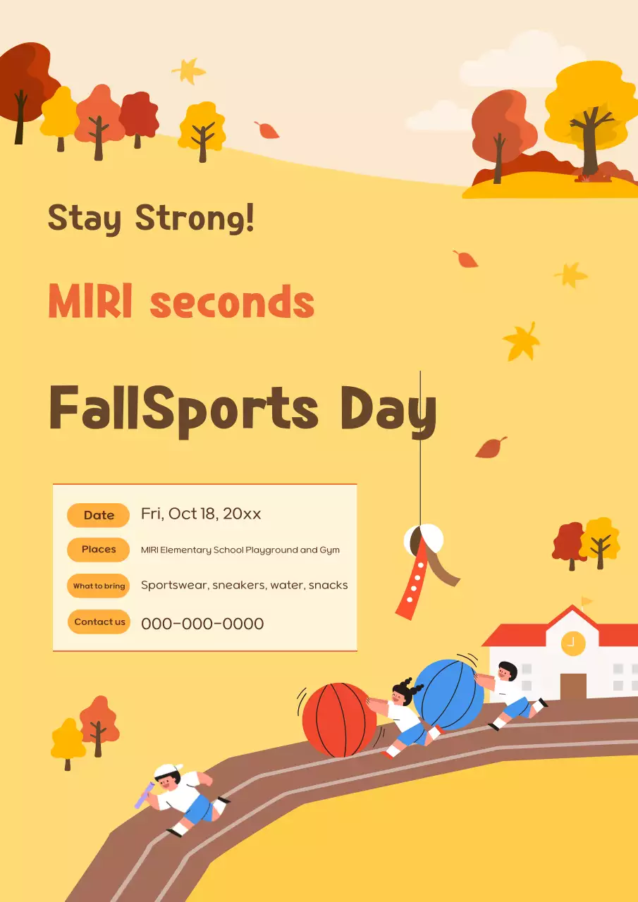 Cartaz de evento esportivo retrô amarelo