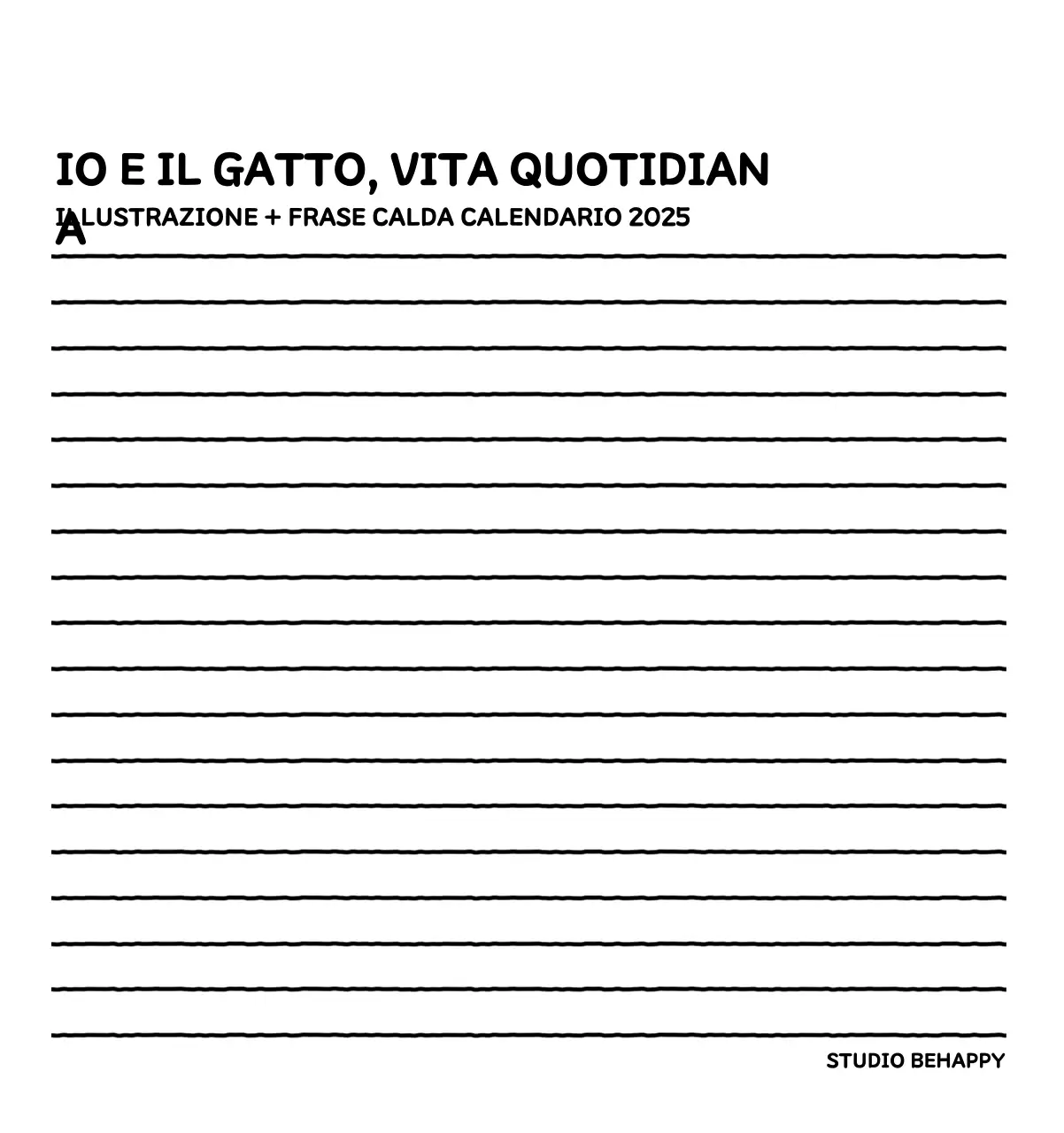 Calendario illustrato con un grazioso stile di linee