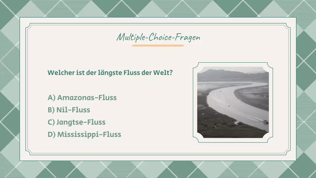 Preppy Cute Green School Quiz Präsentation