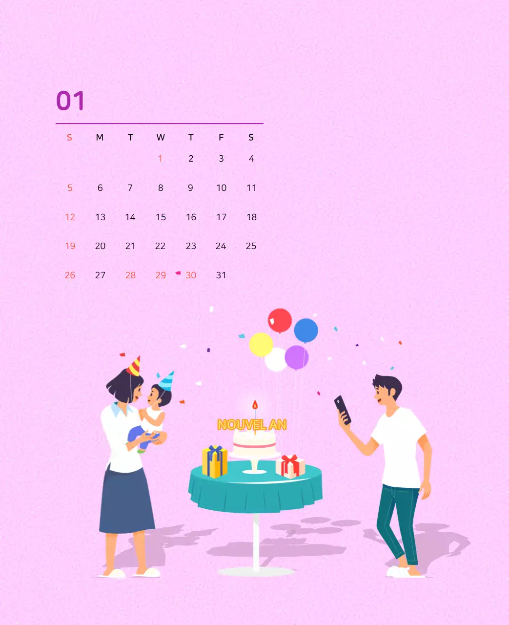 Illustration d'une famille multicolore