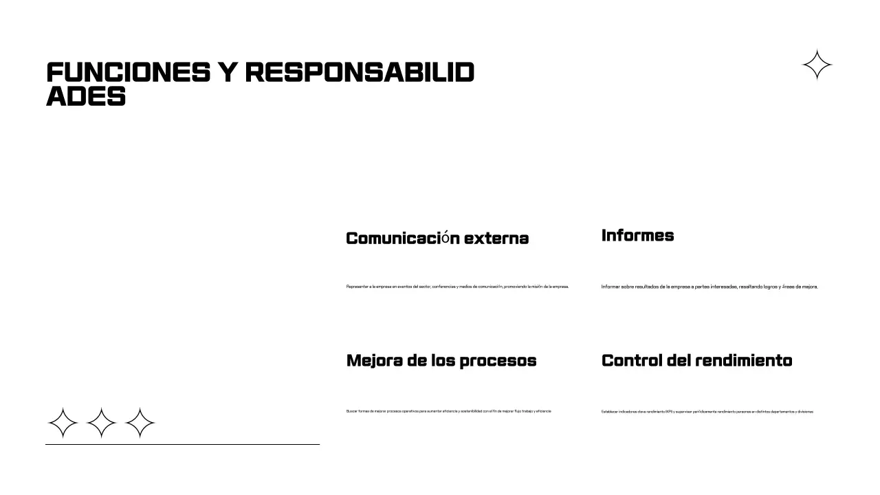 Presentaciones en blanco y negro para la incorporación de empleados