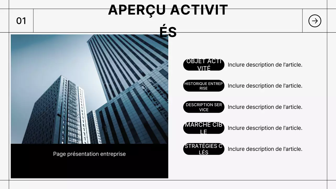 Rapport simple noir Description