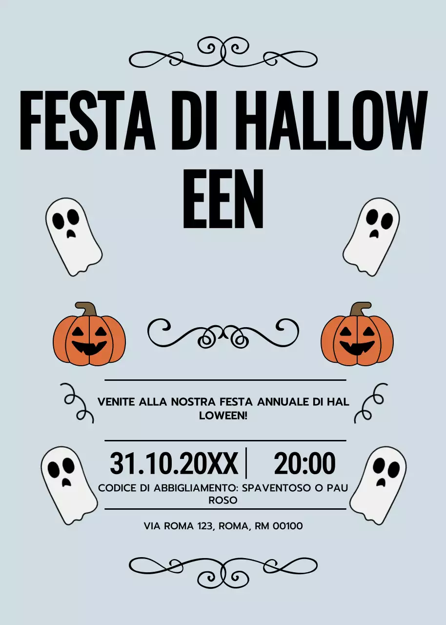 invito di Halloween retrò grigio