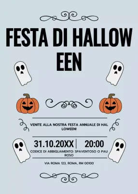 invito di Halloween retrò grigio