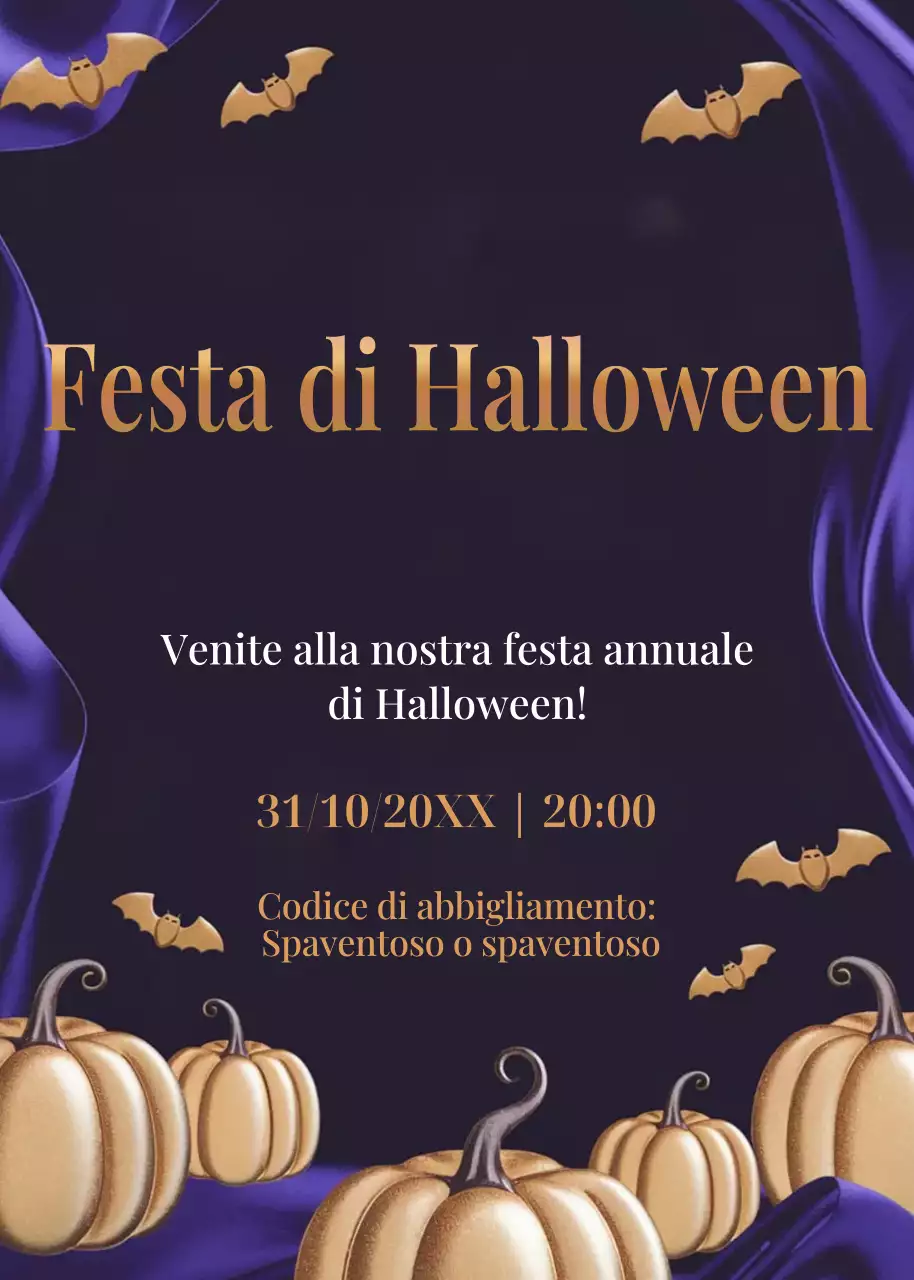 invito gotico viola per Halloween