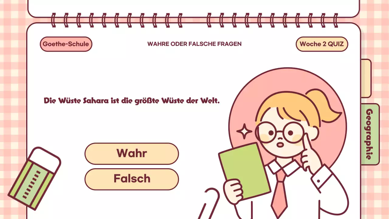 Pink Playful Quiz Time Klassenpräsentation