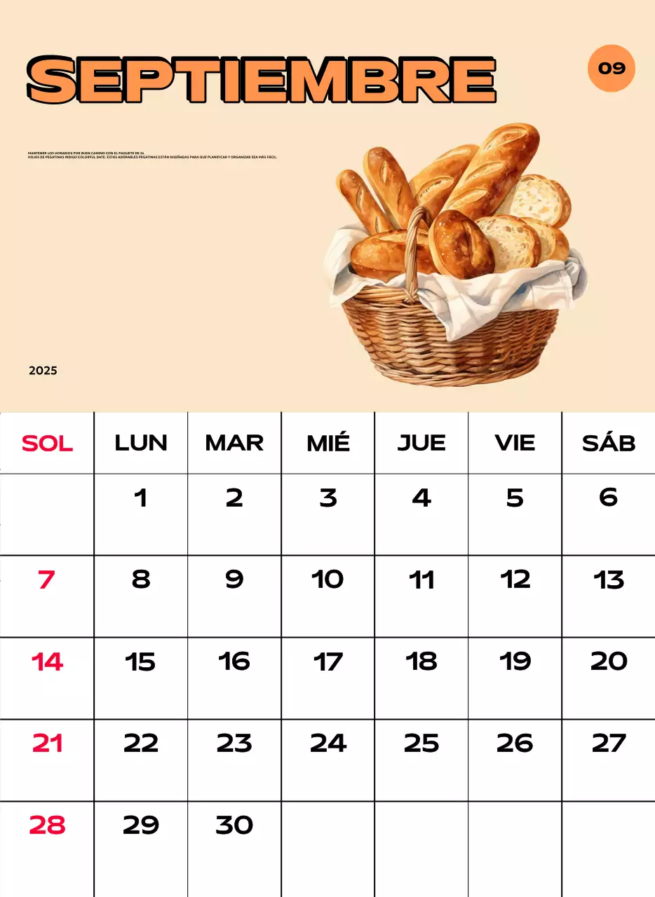 Coloridos calendarios con diversas ilustraciones retro