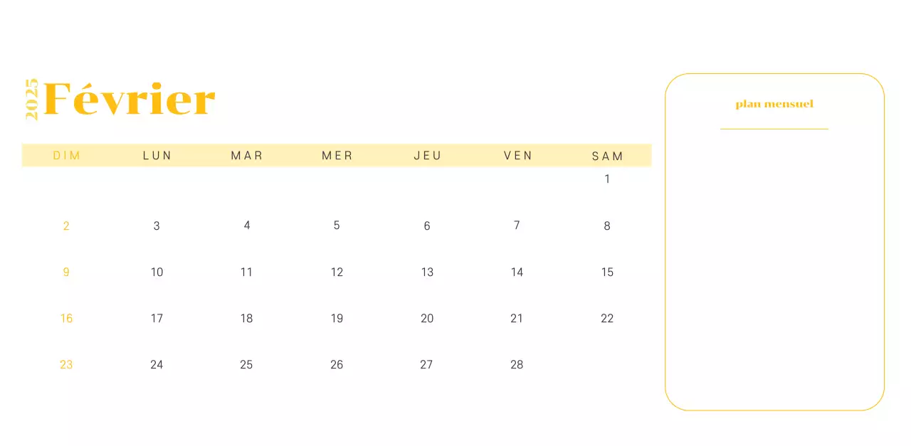 Calendrier avec illustrations de jeunes sur fond jaune-vert