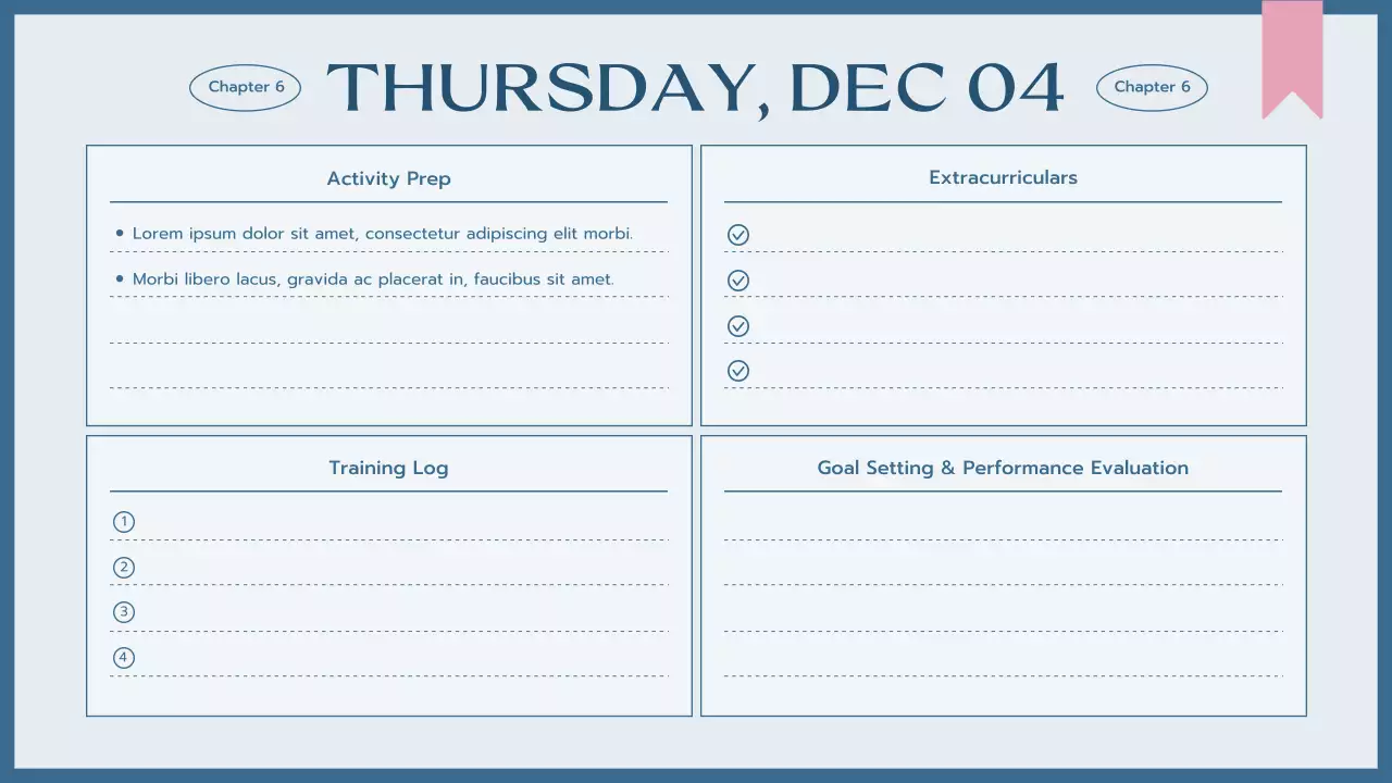 Blue Simple Class Planner Presentation