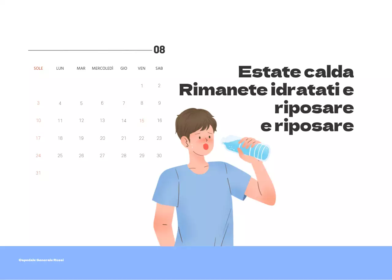 Un ospedale festivo con illustrazioni a tema salute e famiglia e accenti colorati