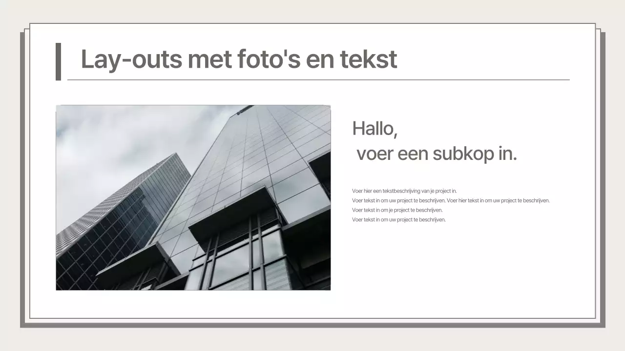 Een strak, beige bedrijfsplan