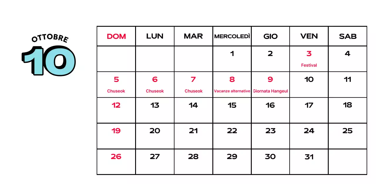 Calendari colorati con una varietà di illustrazioni retrò