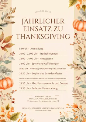 beige elegante Thanksgiving-Ankündigung