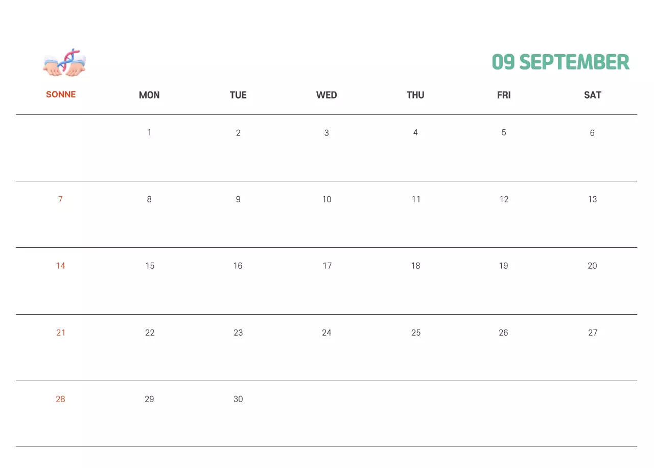 Ein festliches Krankenhaus mit Illustrationen zum Thema Gesundheit und Familie und farbenfrohen Akzenten