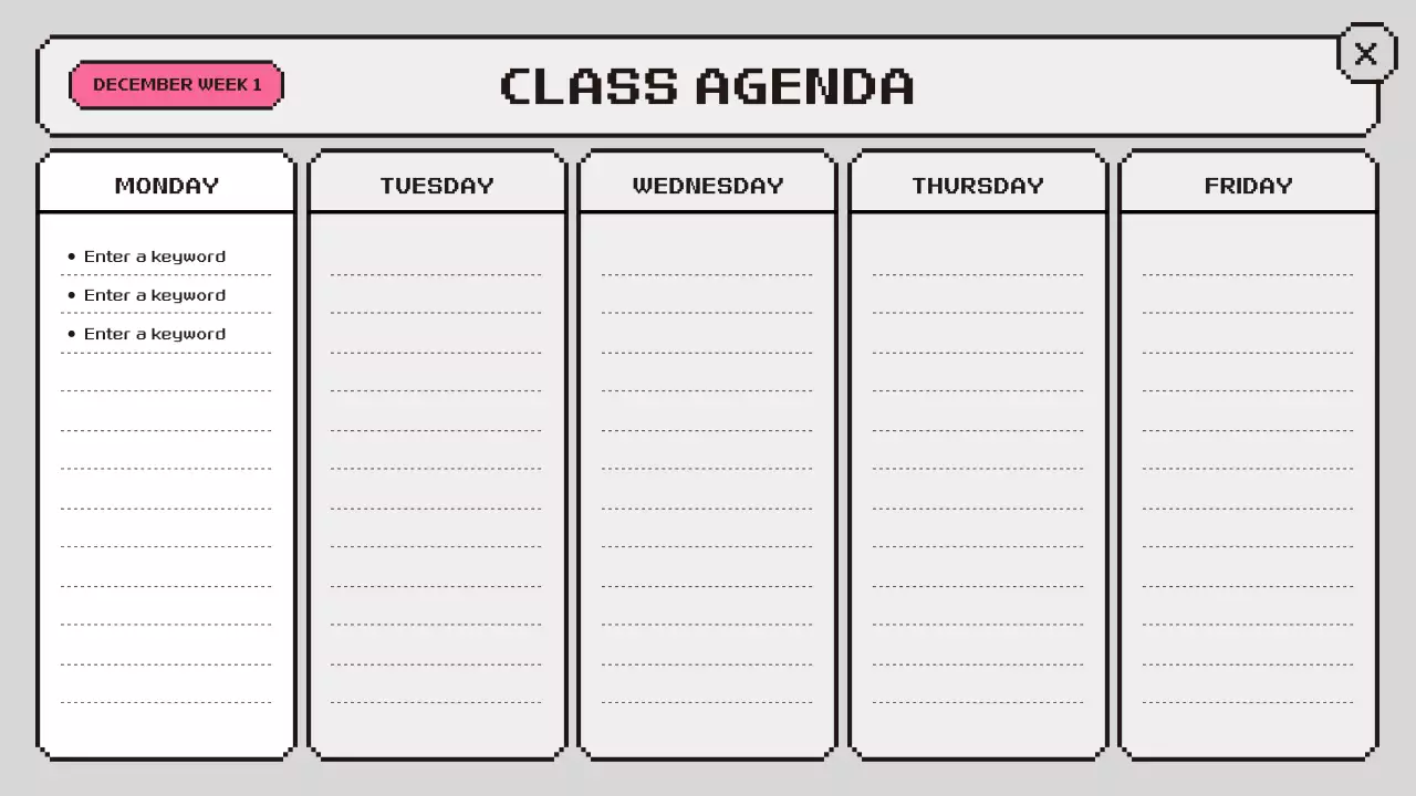 Apresentação do Planejador de Aulas Retro Rosa