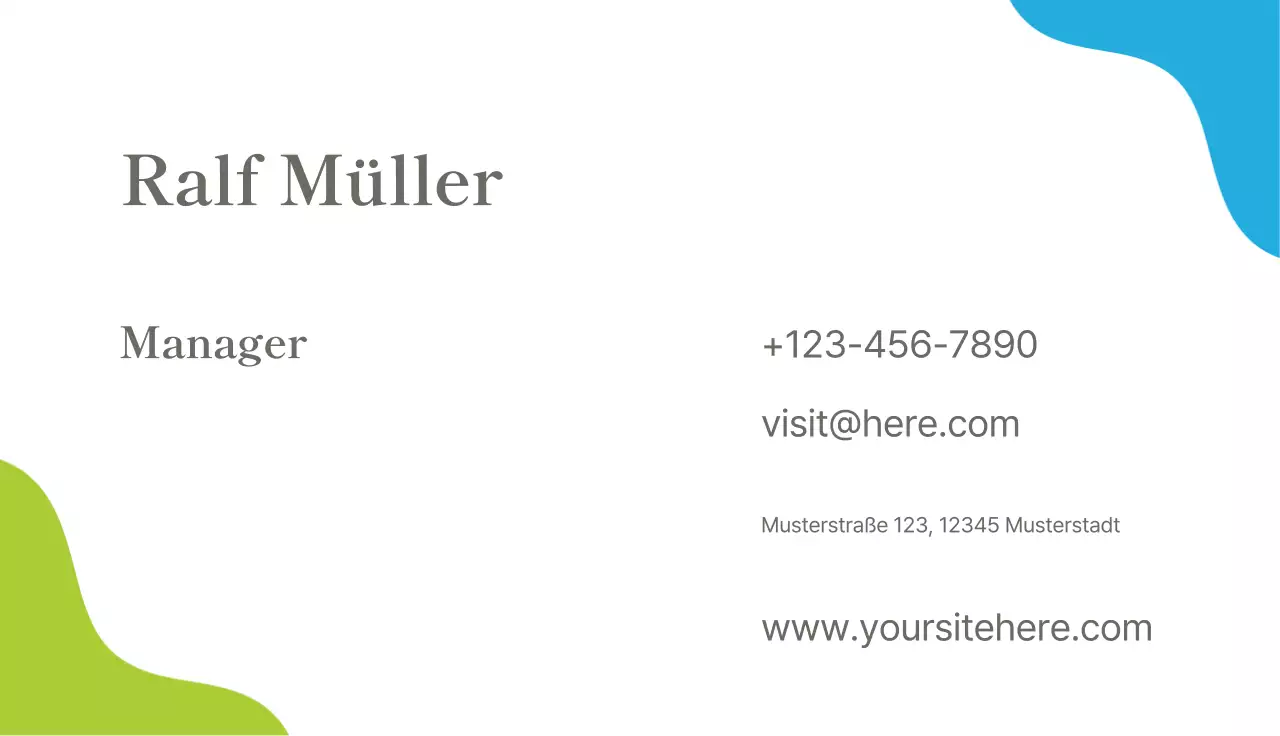 weiße minimalistische Visitenkarte