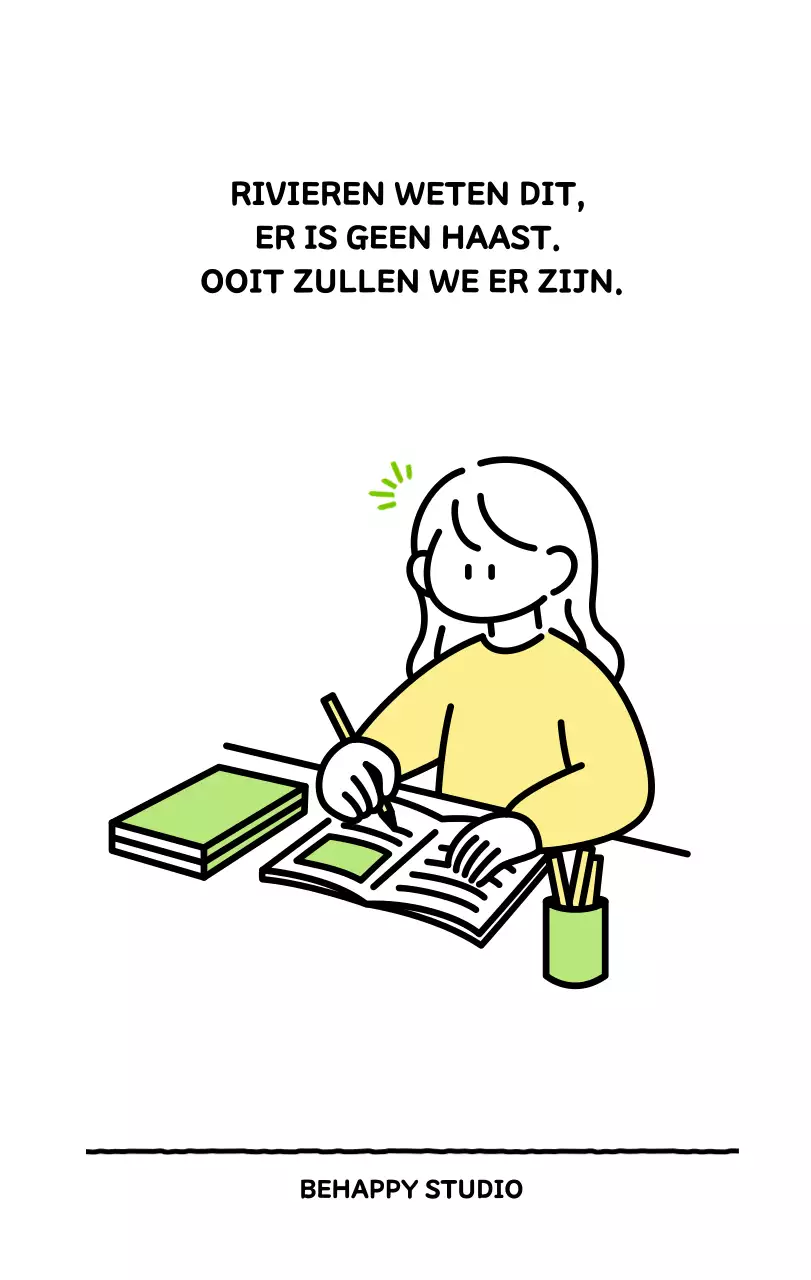 Geïllustreerde kalender met een mooie lijnstijl