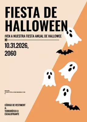 Invitación de Halloween retro naranja
