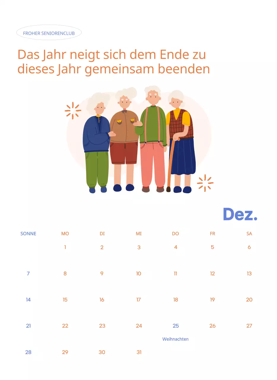 Geschäftskalender mit niedlichen Illustrationen