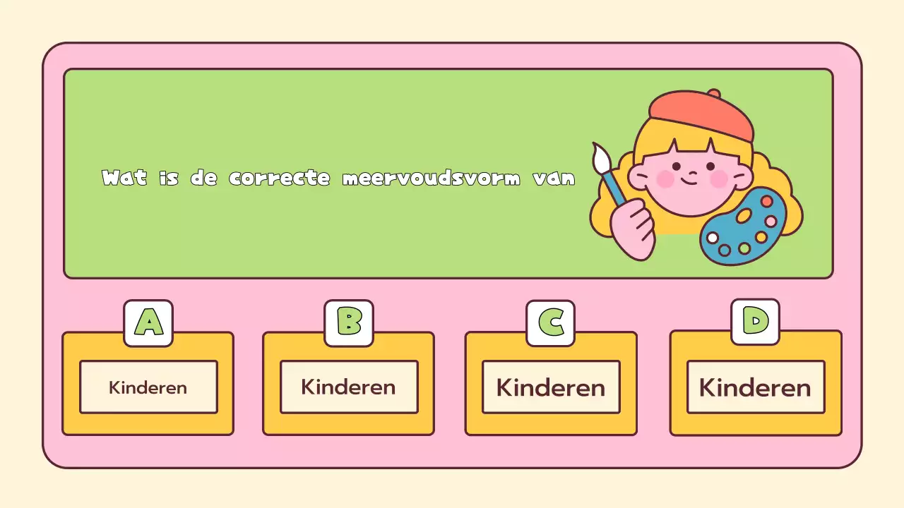 Speelse quiz lay-out voor basisschool