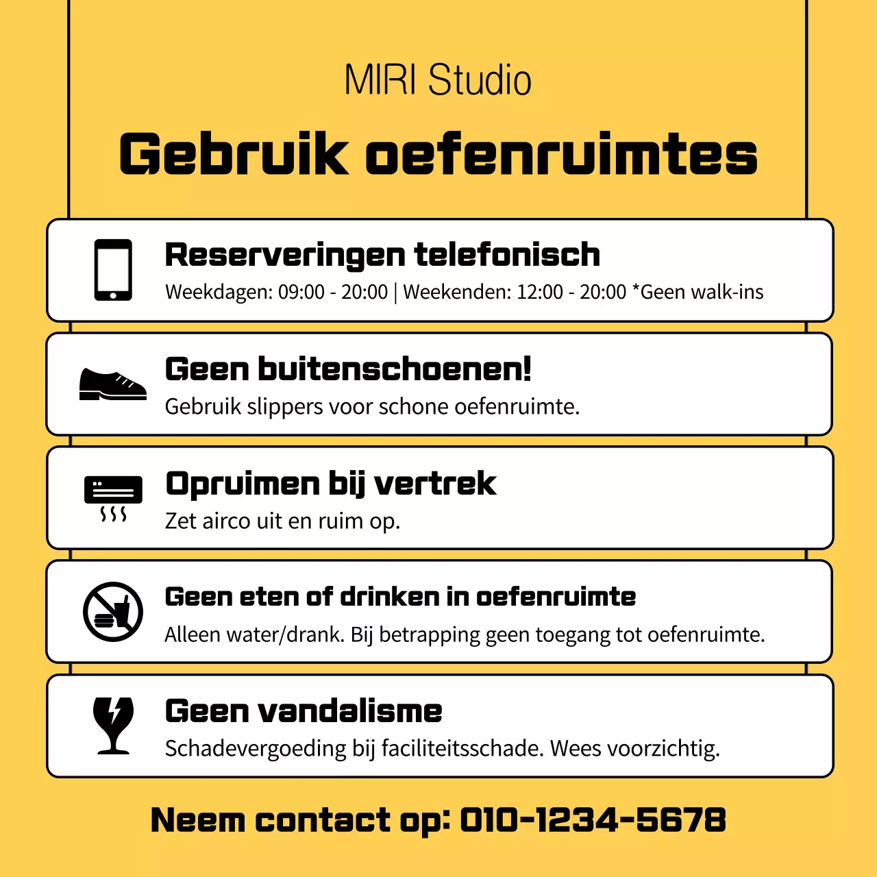 Gele Eenvoudige Oefenruimte Gids