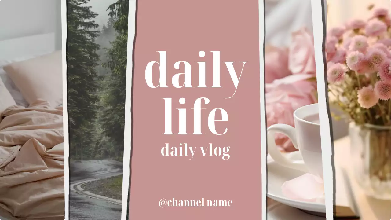 Pink Aesthetic Daily Vlog YouTube Thumbnail